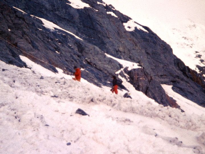 Avalanche debris from another near miss