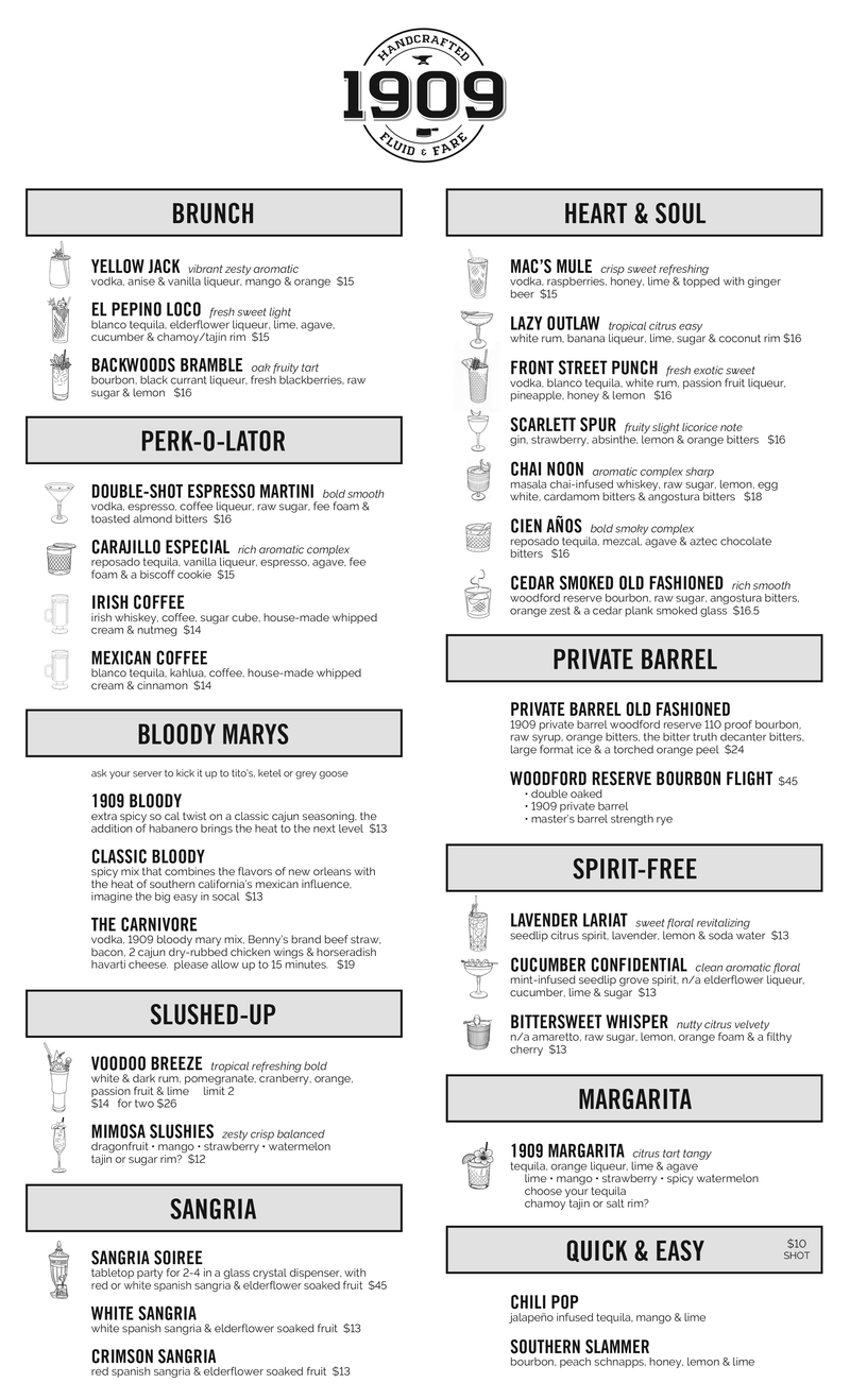 1909 Cocktail Brunch Menu 05-14-26.png