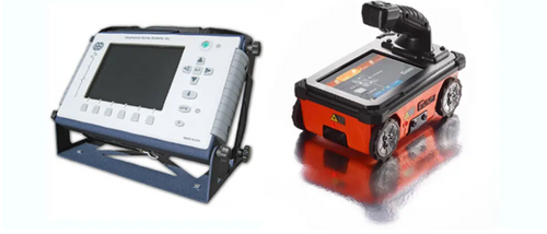 Photos of the SIR 3000 GPR unit and display.