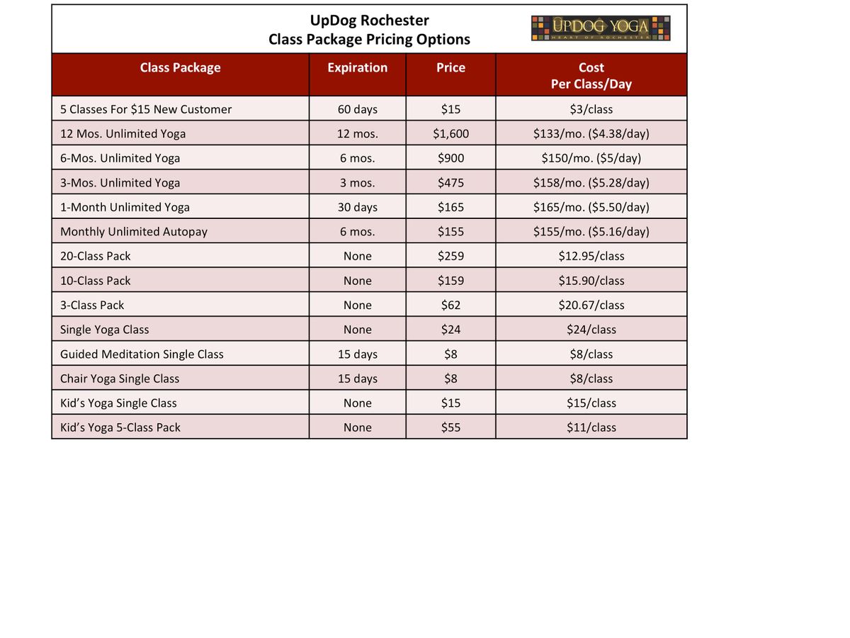 Yoga Class Pricing Options Table_UpDog Roch_090126.jpg
