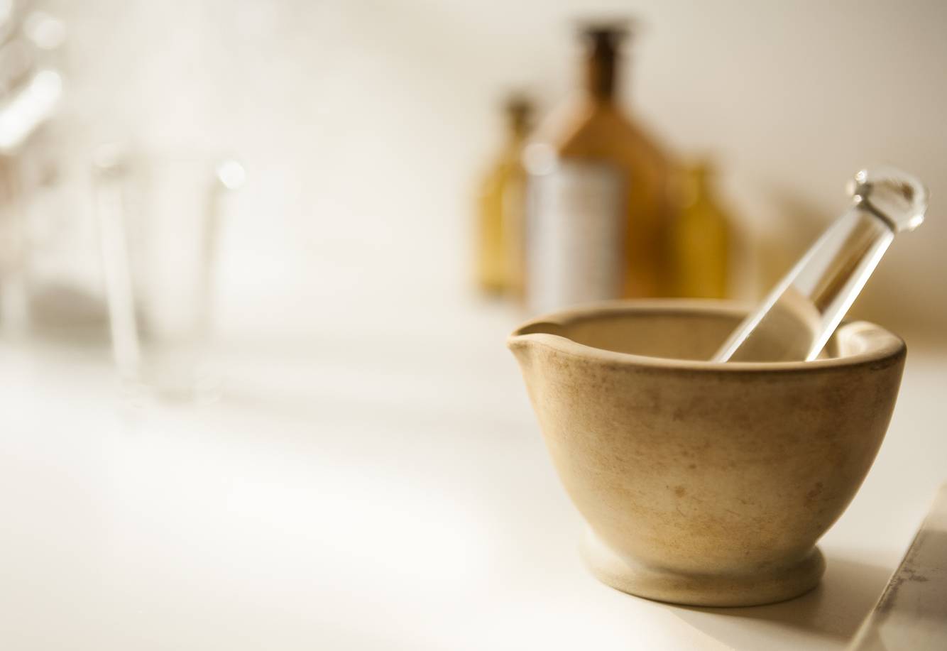 Mortar and pestle Compounded Medication