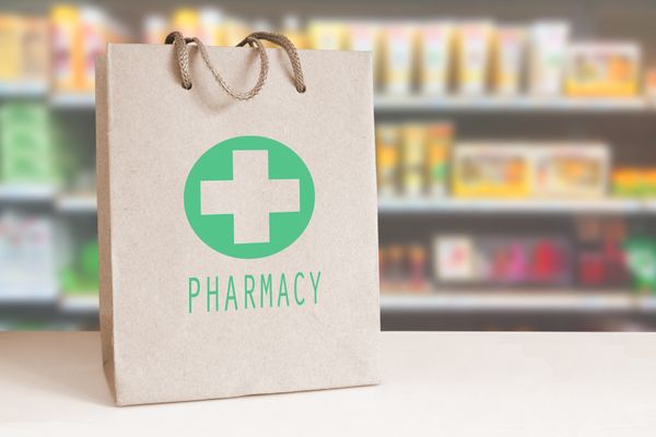 Image of a pharmacy bag. Pharmacy
