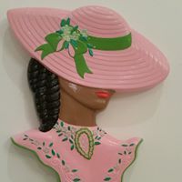 Beautifully custom-made-to-order ceramic wall decor. Available in your choice of colors. Lady in Pink