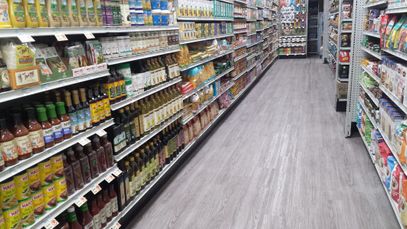 Grocery store aisle Locally-Owned Natural Store