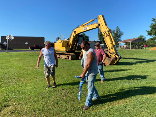 Marking out an electric primary at a school in Southwestern Kentucky