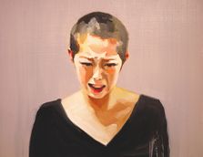 Oil, ink on panel, 2015. 16" x 20" Elizabeth McDonald - Miname's Contrition