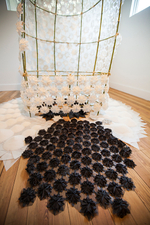 2014, Bamboo, charcoal, cloth, paper, salt, sisal, 115” x 74” x 74” Teruko Nimura - Chrysanthemum Veil