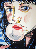 Oil paint on panel, 18” x 24”” Pat Snow - Bubblegum