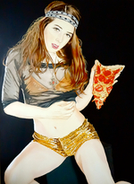 Oil on Panel, 30” x 40” Kaci Beeler - Homeslice (Alter-Ego Self Portrait #2)