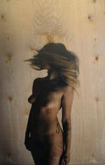 UV photo print direct on birch plywood, 23” x 34” Hernandez / Hundley - Nom