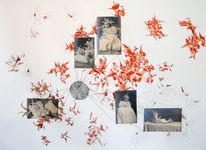 Graphite, gouache, acrylic, thread and agmented photos on arches paper, 22.5” x 30.25” Cherie Weaver - WARNING