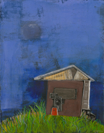 Acrylic on Scratchboard, 11” x 14” Cheryl Finfrock - La Luna En Silencio Vigila El Movimiento De Mi Casa