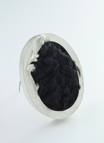 Repurposed family silver, repurposed Persian lambs wool coat, 3” x 2.5” Clare Finin - Grandfather’s Gifts