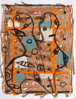 Oil stick, colored pencils on paper, 2018, 25" x 19.5“ , $1800 Puppy