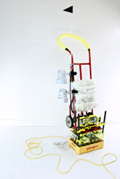 Mixed media, 84x28x18", 2015 Hector Hernandez & Robert J. Harrington - YOU GOTTA BE BOLD