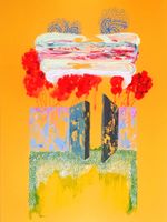 2017, acrylic and gouache on synthetic paper, 19.5" x 27.5", $2000 Suchitra Mattai - there's a rain cloud in my garden, if I only had a garden