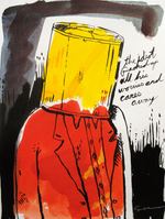 Watercolor and ink on paper, 9” x 12” Pat Snow - The idiot