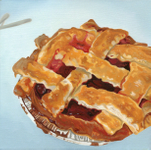 Oil on Canvas, 10” x 10” Kaci Beeler - Mini Cherry Pie from Sugar Mama’s Bakeshop
