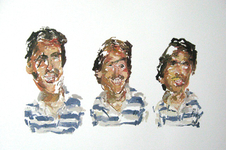 Oil on paper, painted blind, 30” x 22” Allen Brewer - Class Photos of Anonymous Boy