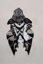 Gouache, tissue paper and pencil on paper, 11” x 14” Katy Horan - Widow
