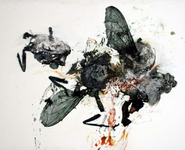 Mixed media on canvas, 73.5 x 50.5 in. Luis Moro - Desprendimiento Cosmico