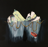 2017, acrylic and gouache on faux leather, 19.5" x 25", $2000 Suchitra Mattai - Foreigner