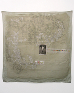 Graphite, acrylic, cotton thread, photo & vellum
fragments on unstretched linen, 33” x 34” Cherie Weaver - Body#Astralbody
