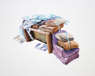 Acrylic on gessobord, 11” x 9” Jason Webb - Discard Pile 14