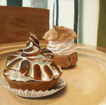 Oil on Canvas, 10” x 10” Kaci Beeler - Lemon Tartlet & Mini Cream Puff from Whole Foods Headquarters