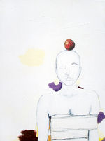 Gesso, house paint, acrylic, oil, pencil, and charcoal, 2013, 21" x 28" Jaelah Kuehmichel - Failure Bound