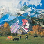 Collage on panel , 24" x 24",
Sold Libby Barbee - Rocky Mountain High