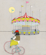 Acrylic/charcoal, graphite on panel, 13” x 16” Jennifer Davis - Carousel