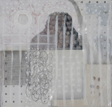 mixed media acrylic on panel, 14"x14.5", 2014 Marilyn Jolly - Everything