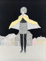 Acrylic/charcoal, graphite on panel, 12” x 16” Jennifer Davis - Wings