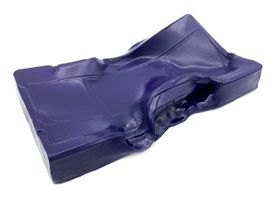 2020, Slip-cast and hand-altered earthenware and acrylic paint, 1 1/2 x 7 x 4 inches. Michael Stephen - Untitled (Cosmos) from the Purple Trash Magick series