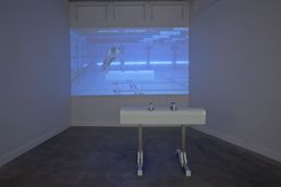 1080p video, runtime: 8:41 - high density polyethylene, aluminum, stainless steel, 2015. 50" x 63" x 36" R. Eric McMaster - A Change in Atmosphere