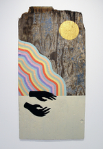 2014, Acrylic on reclaimed wood, 23.5 x 48 in. Adrian Landon Brooks - Dirty Hands