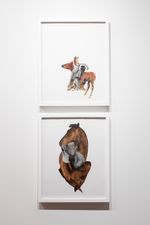 2019, collage, 16 x 20 inches. The Yearlings & Bridled Boys