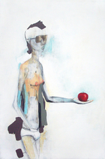 Oil, gesso, pencil, acrylic and charcoal, 2012, 24" x 36" Jaelah Kuehmichel - An Apple a Day