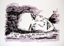 Silk screen print on archival paper, 22” x 30” Pat Snow - Sleeping vs. Waking