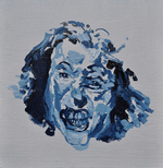 Oil on panel, painted blind, 14” x 14” Allen Brewer - Bette Davis