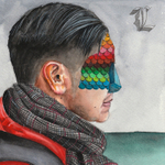 mixed media on paper, 10"x10", 2014 Carlos Donjuan - Pacific