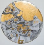 Graphite and gold leaf on paper, 15" x 15", 2016 Rachel Wolfson Smith - Carnival