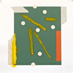 Collage, oil stick, 2018, 14" x 14", $500 September 12