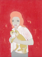 Acrylic/charcoal, graphite on panel, 12” x 16” Jennifer Davis - Girl
