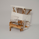 wood, paper, canvas, graphite, acrylic, gesso, and paint, 24"x14"x19.5", 2015 Marilyn Jolly - Castle in the Air
