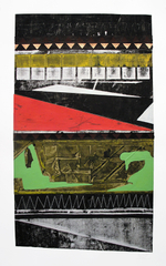 Collagraph, acrylic, paper, 33” x 21” Raul Gonzalez - First Colla Colla