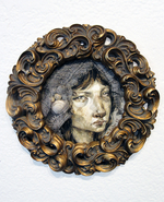 Ink and mixed media, 7” x 7” Megan Kimber - Fisherman's Daughter