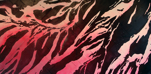 Acrylic and spray paint on reclaimed wood, 10’ x 5’ Matthew John Winters - Pink Mountaintops