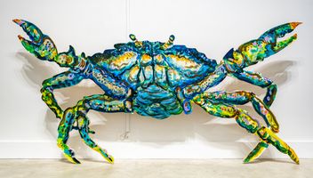 2022, acrylic on panel, 46 x 92 inches Atlas